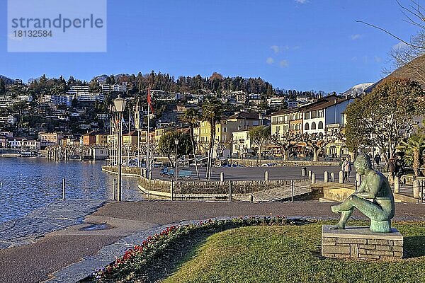 Uferpromenade  Ascona  Tessin  Ticino  Schweiz  Europa