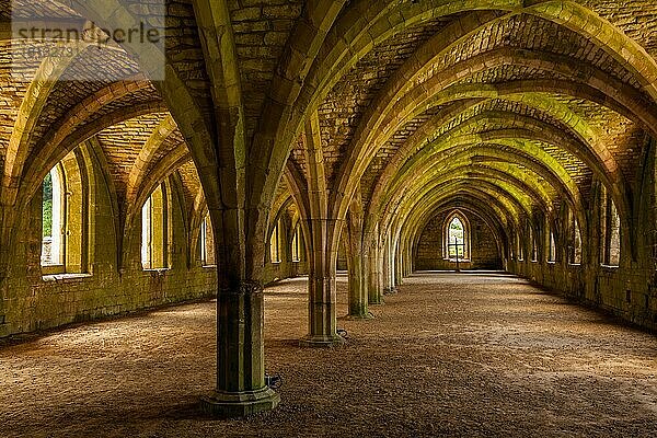 Abtei  Fountains Abbey UNESCO-Weltkulturerbe  Yorkshire  Großbritannien  Europa