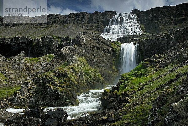 Wasserfall Dynjandifoss  Fjallfoss  Westfjord's  Island  Europa