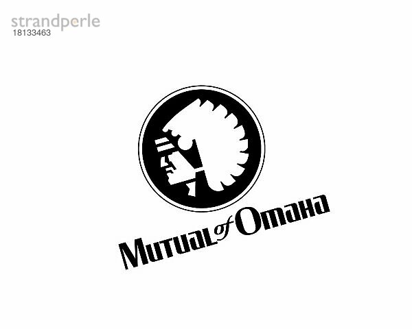 Mutual of Omaha  gedrehtes Logo  Weißer Hintergrund