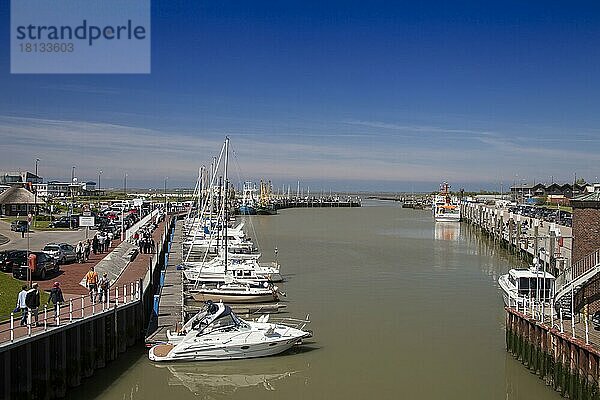 Hafen von Bensersiel  Ostfriesland  Niedersachsen  Deutschland  Europa