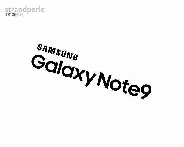 Samsung Galaxy Note 9  gedrehtes Logo  Weißer Hintergrund B