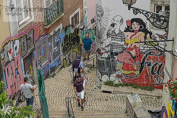 Graffiti  Alfama  Lissabon  Portugal  Europa