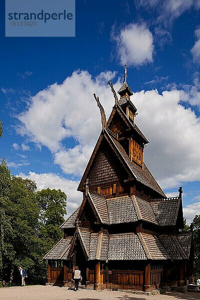 Stabkirche  Bygdoy  Oslo  Norwegen  Europa