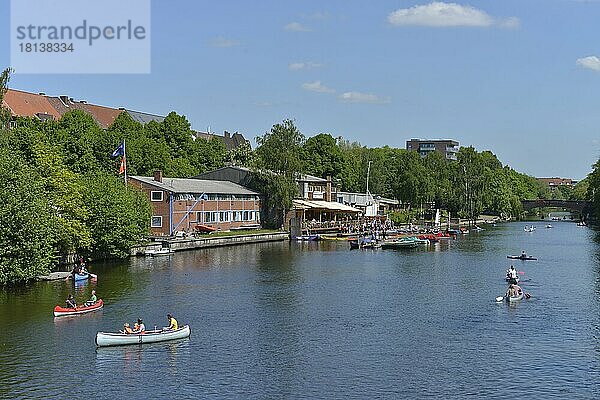 Bootsvermietung Dornheim  Osterbekkanal  Hamburg  Deutschland  Europa