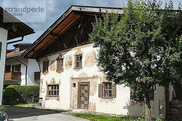 Judashaus  Lüftlmalerei  Oberammergau  Werdenfelser Land  Bayern  Deutschland  Europa