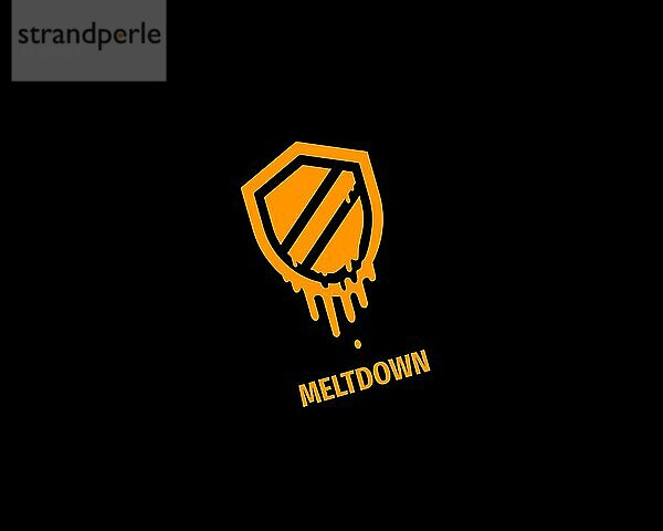Meltdown security vulnerability  gedrehtes Logo  Schwarzer Hintergrund