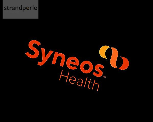 Syneos Health  gedrehtes Logo  Schwarzer Hintergrund B