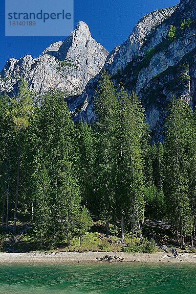 Lago di Braies  Naturpark  Dolomiten  Pustertal  Südtirol  Italien  Europa