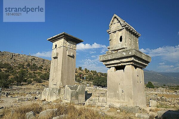 Pfeilergräber in Xanthos  Pfeilergrab  Lykien  Südwesttürkei  Türkei  Asien