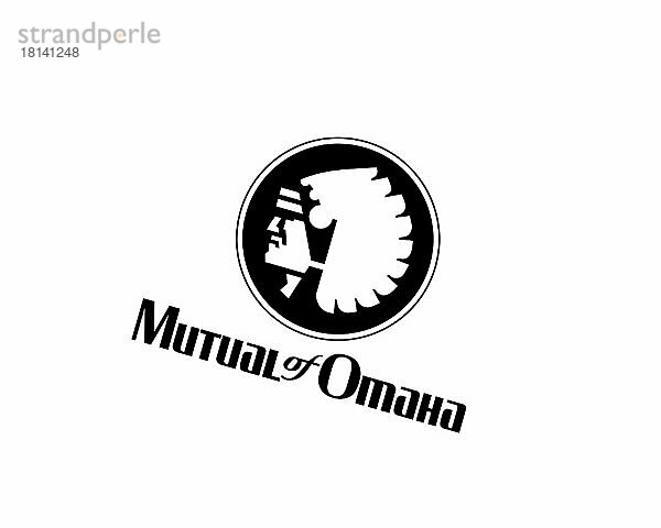 Mutual of Omaha  gedrehtes Logo  Weißer Hintergrund B