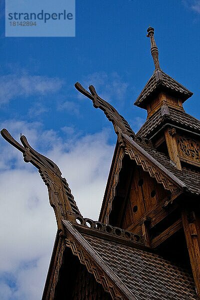 Stabkirche  Bygdoy  Oslo  Norwegen  Europa