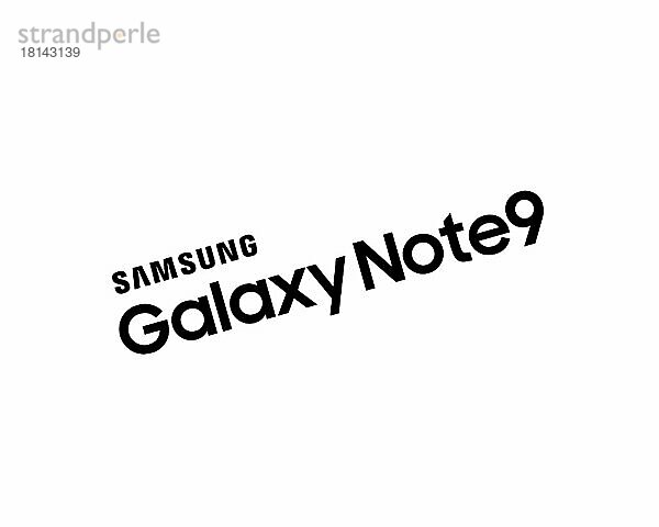 Samsung Galaxy Note 9  gedrehtes Logo  Weißer Hintergrund