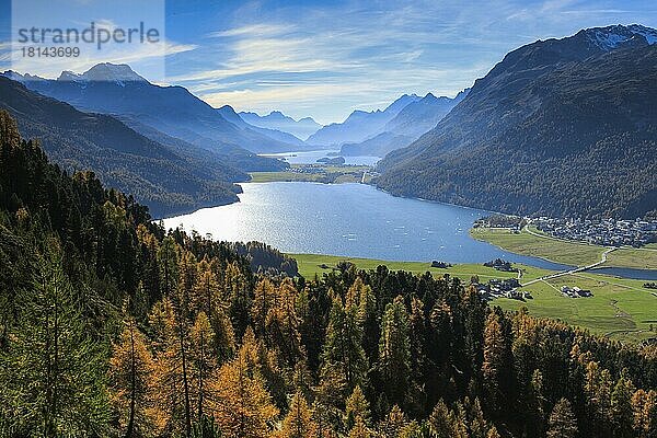 Silvaplanersee und Silsersee  Oberengadin  Graubünden  Schweiz  Europa