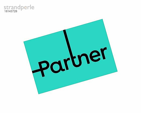 Partner Communications Company  gedrehtes Logo  Weißer Hintergrund
