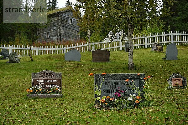 Friedhof  Fatmomakke (samisches Kirchdorf)  Vildmarksvaegen  Lappland  Schweden2