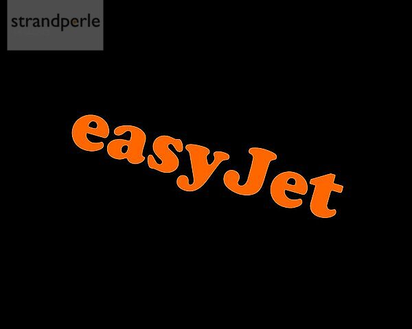 EasyJet  gedrehtes Logo  Schwarzer Hintergrund B
