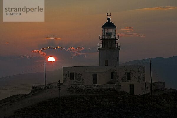 Leuchtturm  Mykonos  Kap Armenistis  Kykladen  Griechenland  Europa