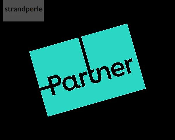 Partner Communications Company  gedrehtes Logo  Schwarzer Hintergrund