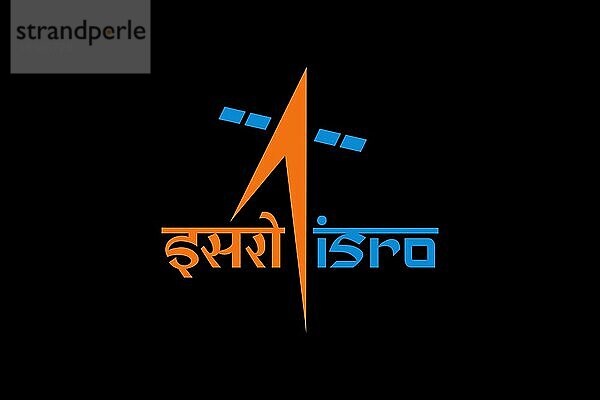 Indian Space Research Organisation  Logo  Schwarzer Hintergrund