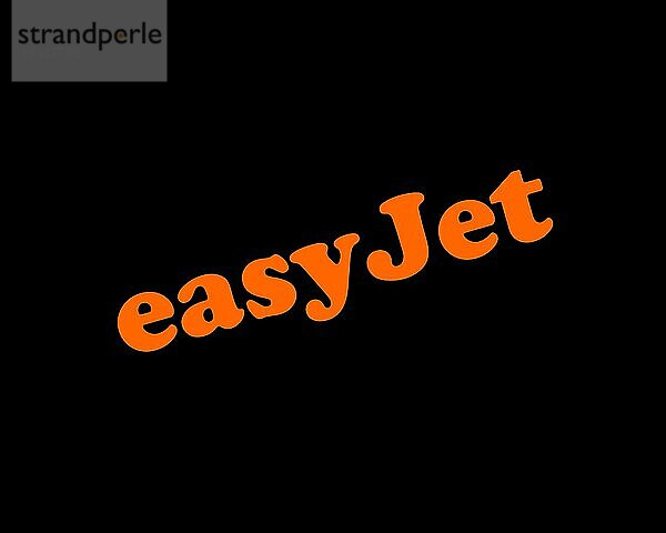 EasyJet  gedrehtes Logo  Schwarzer Hintergrund