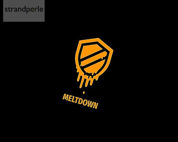 Meltdown security vulnerability  gedrehtes Logo  Schwarzer Hintergrund B