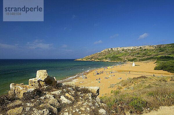 Ramla Bay auf der Insel Gozo  Malta  Europa