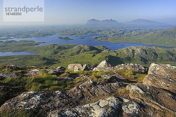 Aussicht auf Suilven  Sutherland  Schottland  Großbritannien  Europa