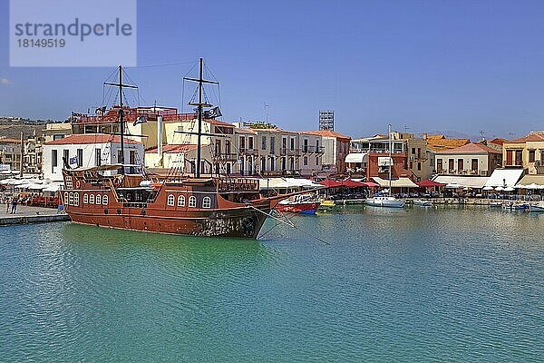 Venezianischer Hafen  Rethymno  Kreta  Griechenland  Europa