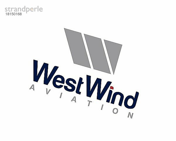 West Wind Aviation  gedrehtes Logo  Weißer Hintergrund B