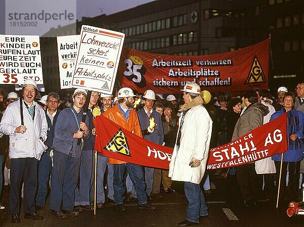 Dortmund. Warnstreik der IG Metall am 28. 11. 1990
