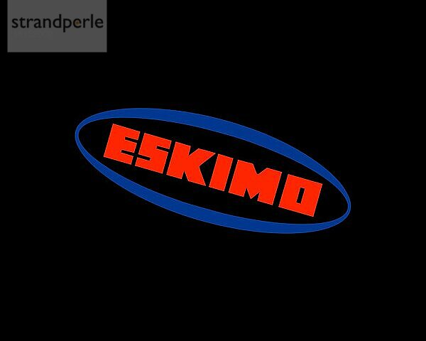 Eskimo ice cream  gedrehtes Logo  Schwarzer Hintergrund B