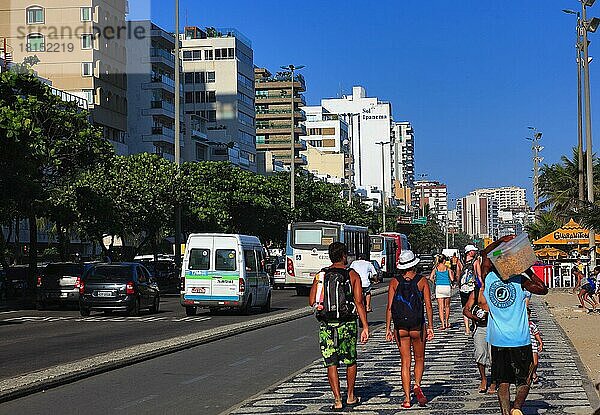 Straße am Ipanema  Rio de Janeiro  Brasilien  Südamerika