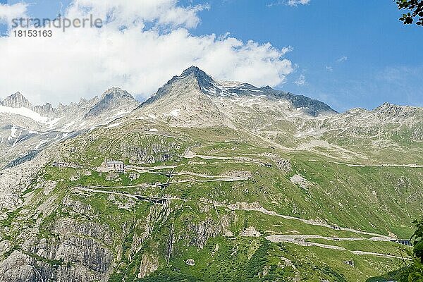 Furkapass  Passstrasse  Alpen  Alpenpass  Andermatt  Kanton Uri  Gletsch  Kanton Wallis  Schweiz  Europa