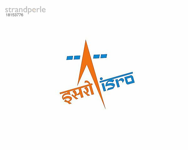 Indian Space Research Organisation  gedrehtes Logo  Weißer Hintergrund