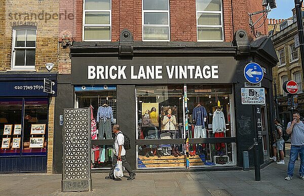 Läden  Brick Lane  Tower Hamlets  London  England  Großbritannien  Europa