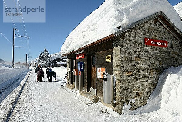 Bahnstation Obergesteln  Matterhorn-Gotthard-Bahn  Kanton Wallis  Schweiz  Europa
