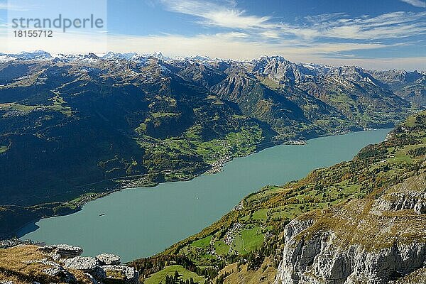 Walensee  Blick vom Chäserrugg  Schweiz  Europa