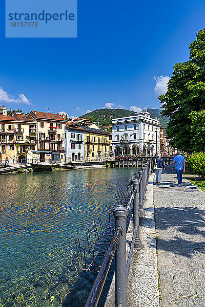 Promenade am See  Omegna  Ortasee  Bezirk Verbania  Piemont  Italienische Seen  Italien  Europa