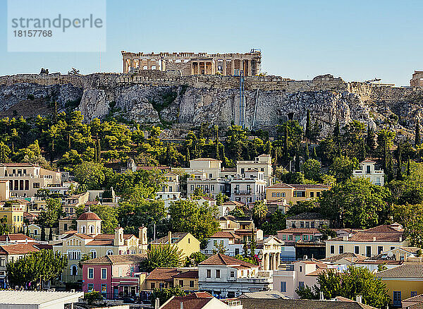 Blick auf die Akropolis  UNESCO-Weltkulturerbe  Athen  Attika  Griechenland  Europa