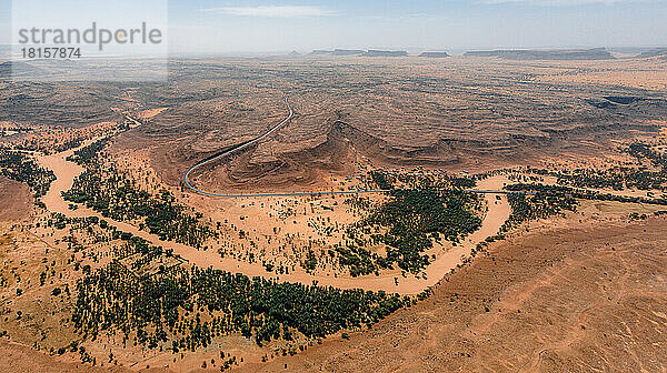 Die Oase von Diouk  Mauretanien  Wüste Sahara  Westafrika  Afrika