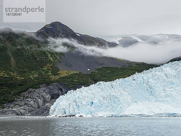 Ein Blick auf den Aialik-Gletscher  der vom Harding-Eisfeld kommt  Kenai Fjords National Park  Alaska  Vereinigte Staaten von Amerika  Nordamerika
