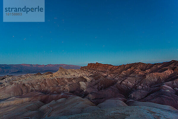 Zabriskie Point Death Valley National Park Blaue Stunde Sterne