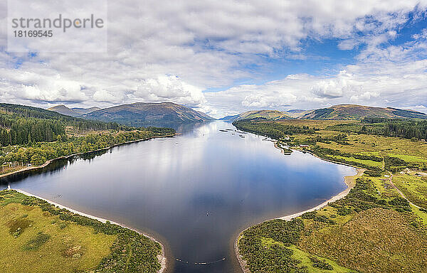 Scenic view of Gairlochy under cloudy sky  Scotland