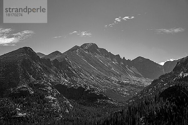 La Sal Mountains in Schwarz-Weiß  Teil der südlichen Rocky Mountains in Utah  USA; Utah  Vereinigte Staaten von Amerika