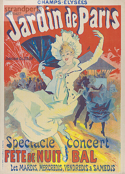 Ein Plakat aus dem Jahr 1890 für Konzerte im Jardin de Paris auf den Champs-Elysees  Paris  Frankreich. Nach einem Werk von Jules Cheret.