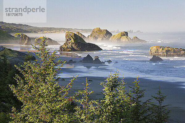 Das Morgenlicht verleiht Cape Sebastian an der Küste von South Oregon Schönheit; Oregon  Vereinigte Staaten von Amerika