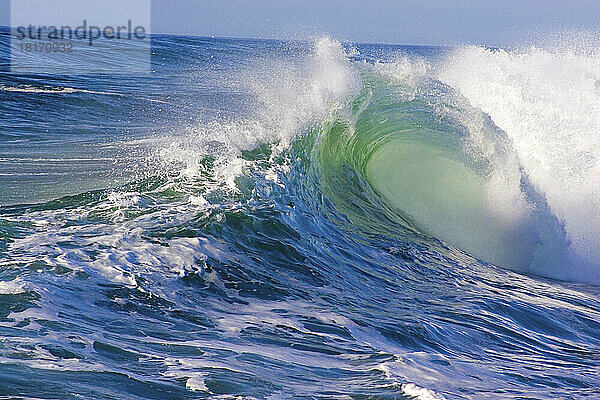 Large Curl On Ocean Wave; Oregon  Vereinigte Staaten von Amerika