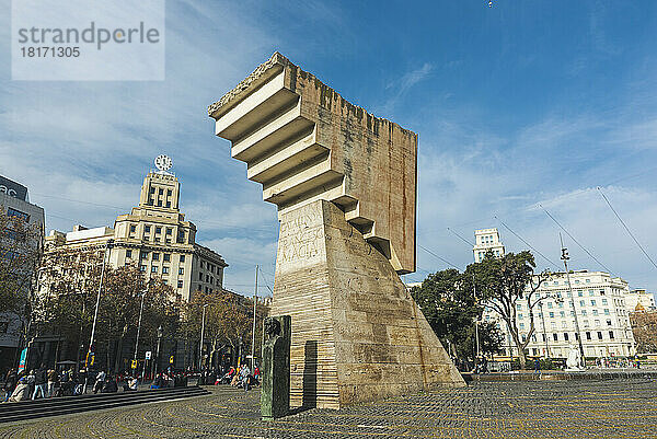 Denkmal für Francesc Macia  Präsident der katalanischen Regierung  auf dem Placa de Catalunya (Barcelona); Barcelona  Spanien