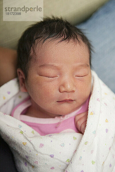 Portrait of Newborn Baby Girl